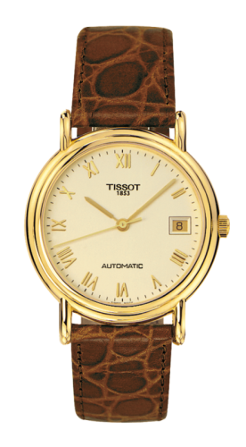 Tissot Carson Automatic 35.5 Yellow Gold / Champagne / Strap
